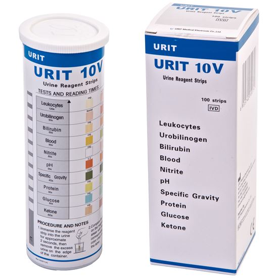 Picture of Uritest 10V Urinalysis Reagent Strips -  Urine Test Strips ( 100 )