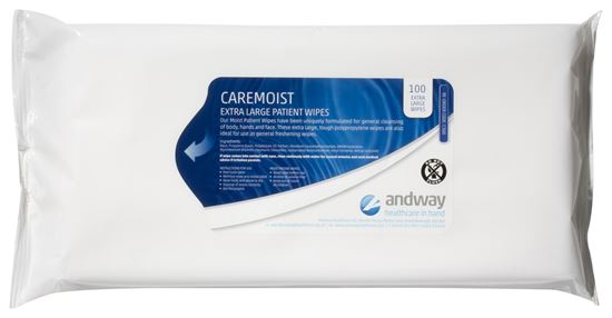 Picture of Caremoist Patient Skin Cleansing Wipes (8 Packs of 100 Wipes)