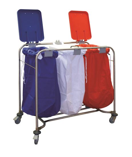 Picture of 3 Bag Stainless Steel Laundry Cart