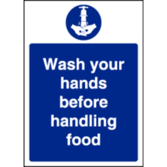 Picture of Wash Hands Before Handling Food Sign