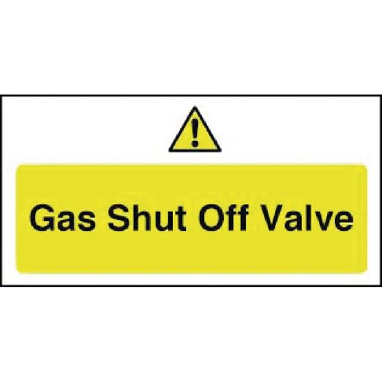Picture of Gas Shut Off Sign Valve Sign