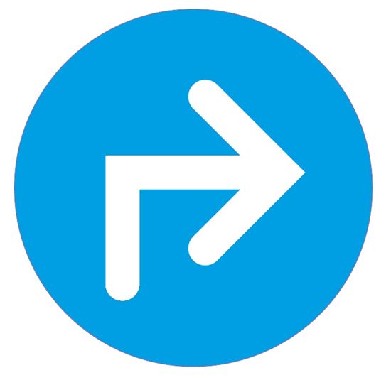 Picture of Turn Right Arrow Floor sign (300mm Dia)