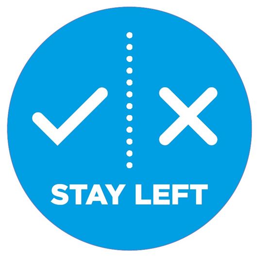 Picture of Stay Left Floor Sign (300mm Dia)