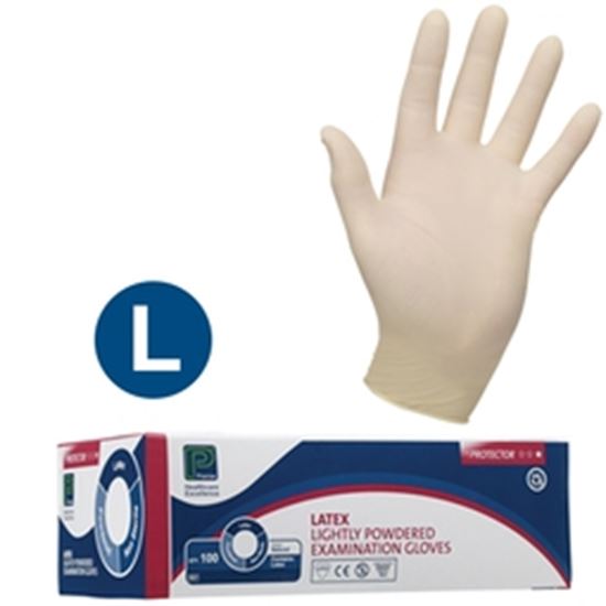 Picture of CARE-MED Latex Powder Free Gloves -Large (10x100)