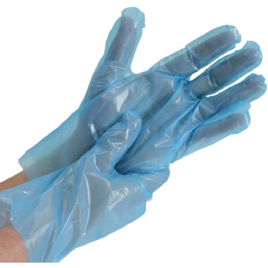 Picture of Polythene Gloves Blue - Large (100)