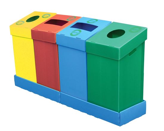 Picture of Flatpack recycling bins -75Ltr -Blue with letterbox opening