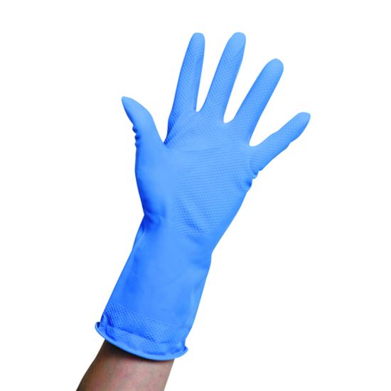 Picture of Rubber Domestic Gloves Blue - Medium (pr)