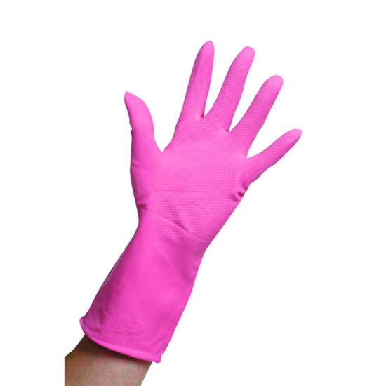 Picture of Rubber Domestic Gloves Pink - Medium (pr)