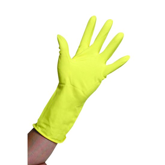 Picture of Rubber Domestic Gloves Yellow - Medium (pr)